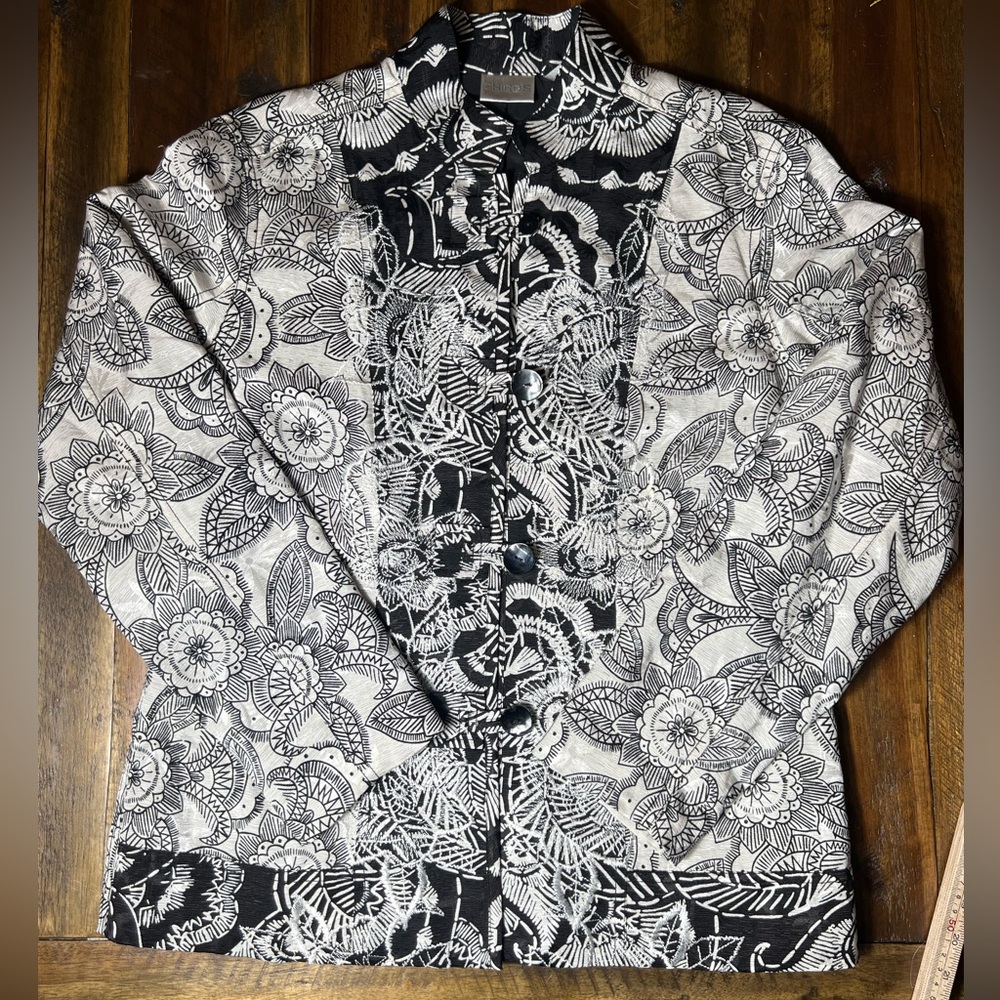 Chico's Kimono style silk blend jacket